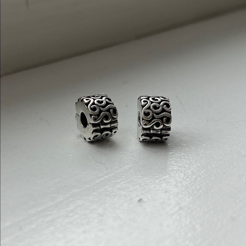 Retired Pandora Sterling Sliver “S” Clips, Set of 2